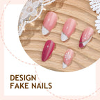 Press-On Nail Set Gradient & Floral With Adhesive Strips