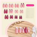Press-On Nail Set Gradient & Floral With Adhesive Strips