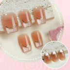 Press-On Nail Set Gradient & Gold Accents