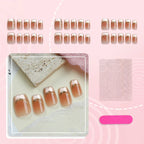 Press-On Nail Set Gradient & Gold Accents