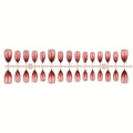 Press-On Nail Set Gradient Marble Pre-Applied Adhesive