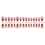 Press-On Nail Set Gradient Marble Pre-Applied Adhesive