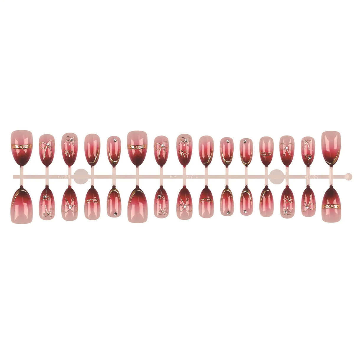 Press-On Nail Set Gradient Marble Pre-Applied Adhesive