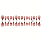 Press-On Nail Set Gradient Marble Pre-Applied Adhesive