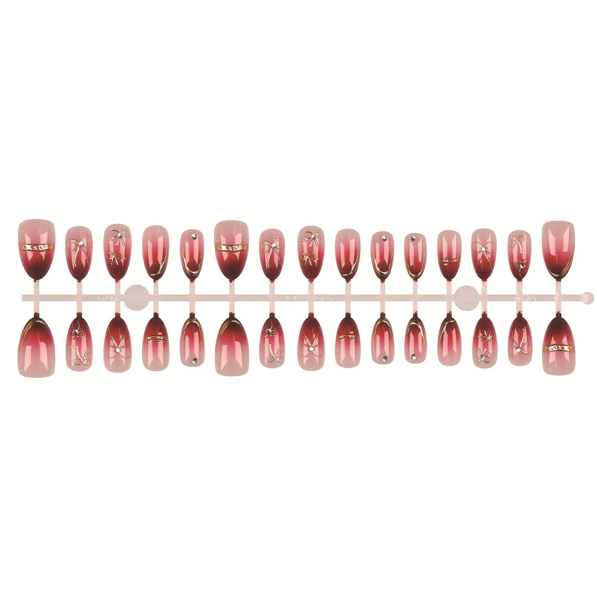 Press-On Nail Set Gradient Marble Pre-Applied Adhesive