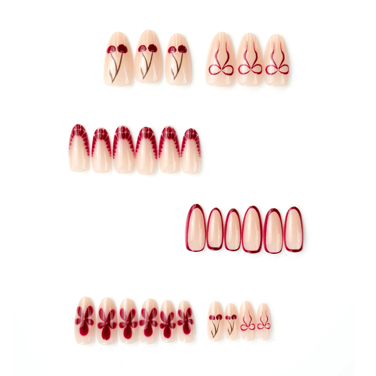 Press-On Nail Set Gradient Ombre Adhesive Tabs