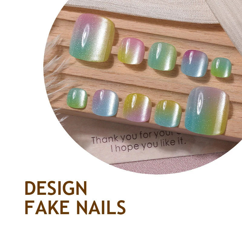 Press-On Nail Set Gradient Ombre Durable & Flexible