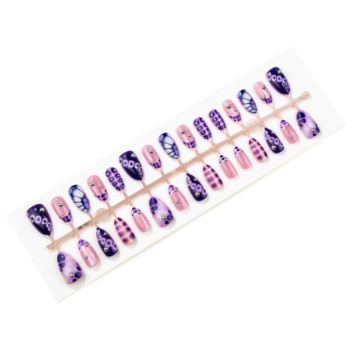 Press-On Nail Set Gradient Ombre Embellished Easy Apply