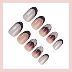 Press-On Nail Set Gradient Ombre & Glitter Easy Application