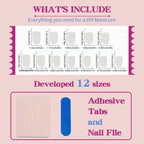 Press-On Nail Set Gradient Ombre & Glitter Easy Application