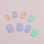 Press-On Nail Set Gradient Ombre Reusable 24-Piece