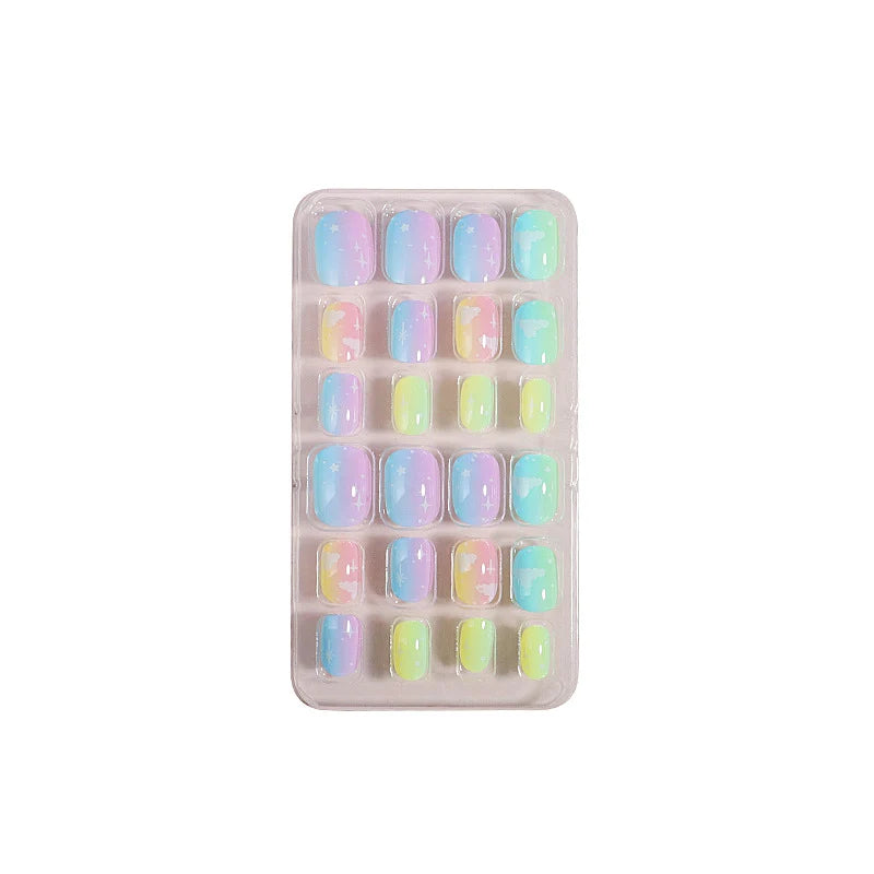 Press-On Nail Set Gradient Ombre Reusable 24-Piece