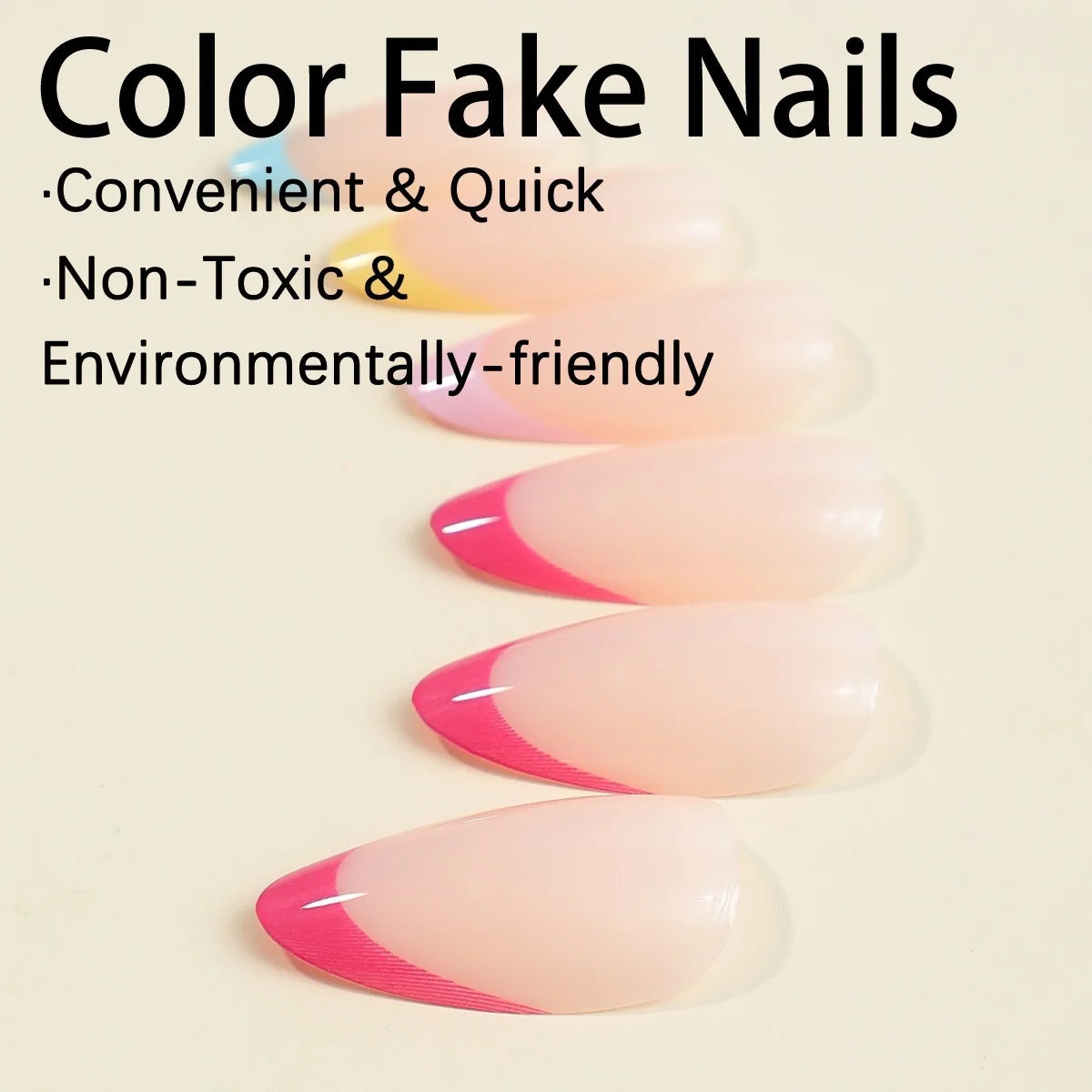 Press-On Nail Set Gradient Ombre Tips Adhesive Tabs