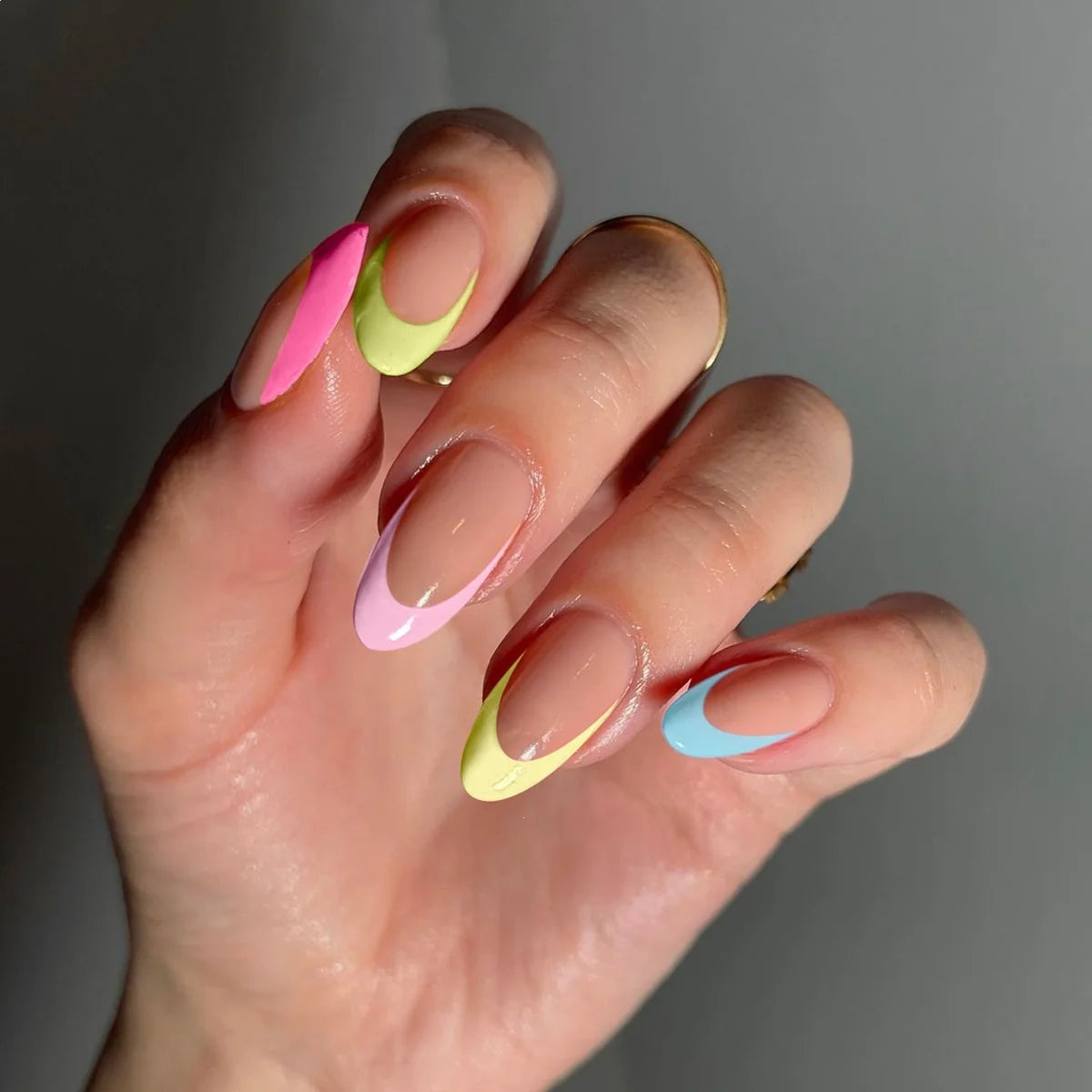 Press-On Nail Set Gradient Ombre Tips Adhesive Tabs