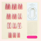 Press-On Nail Set Gray Embellished Designs Adhesive Tabs