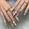 Press-On Nail Set Halloween Glossy Ghosts & Spider Webs