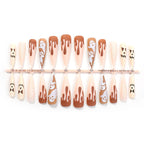 Press-On Nail Set Halloween Glossy Ghosts & Spider Webs