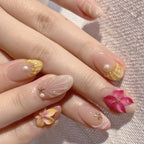 Press-On Nail Set Hand-Crafted Floral & Easy Application