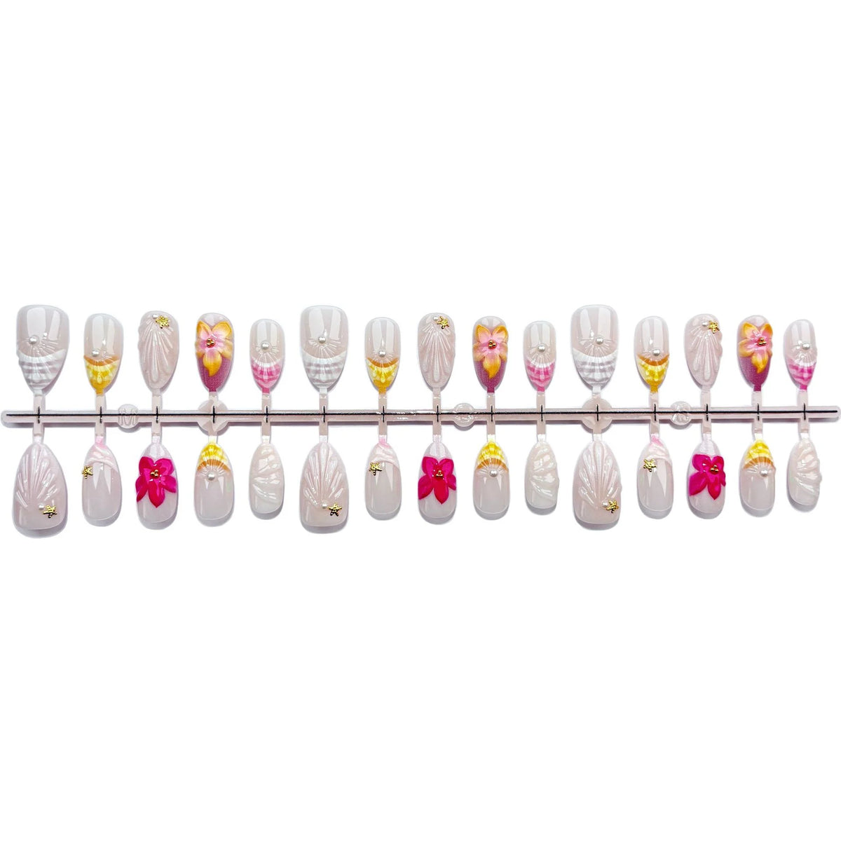 Press-On Nail Set Hand-Crafted Floral & Easy Application