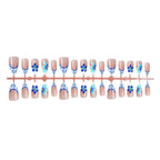 Press-On Nail Set Hand-Painted Blue Floral