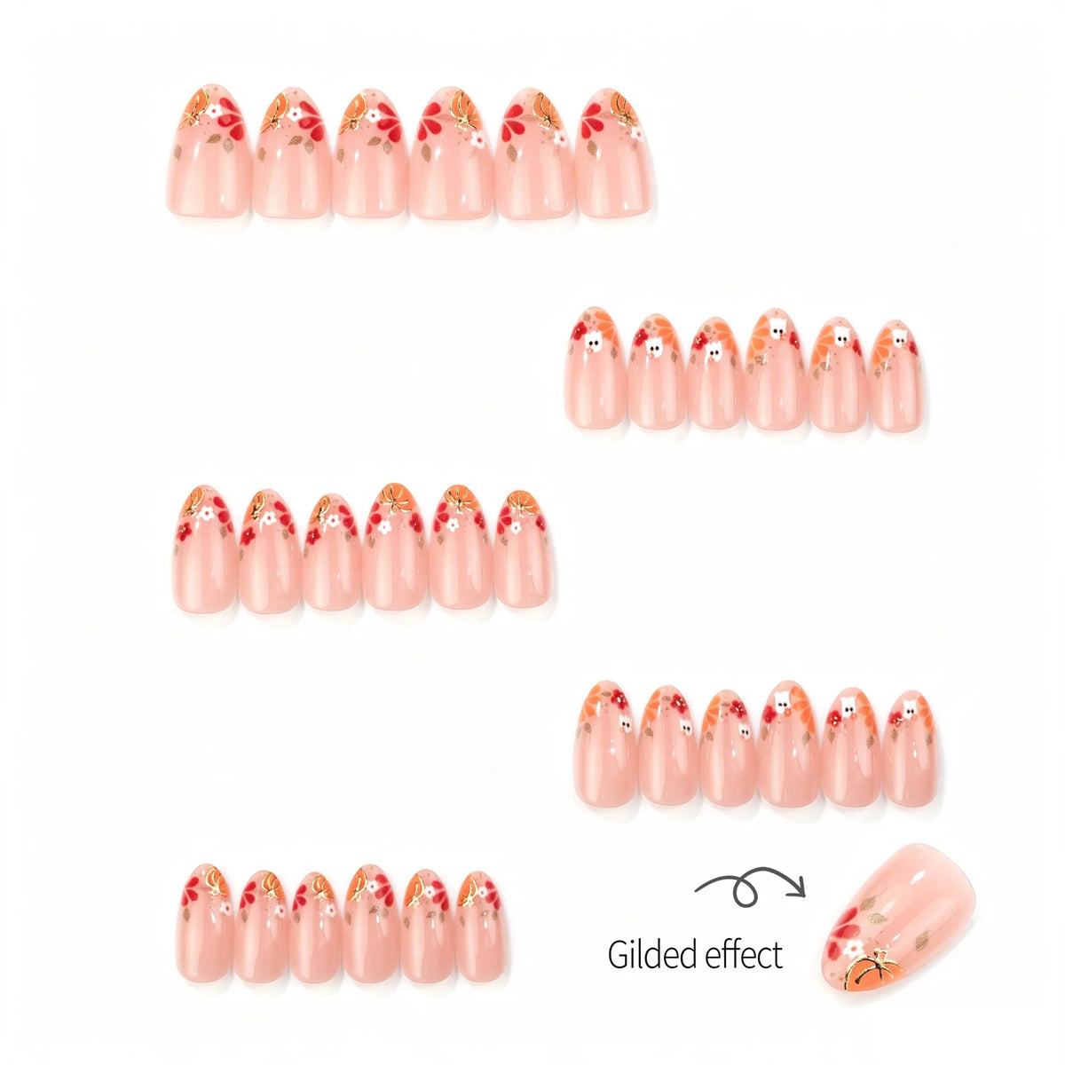 Press-On Nail Set Hand-Painted & Custom Fit