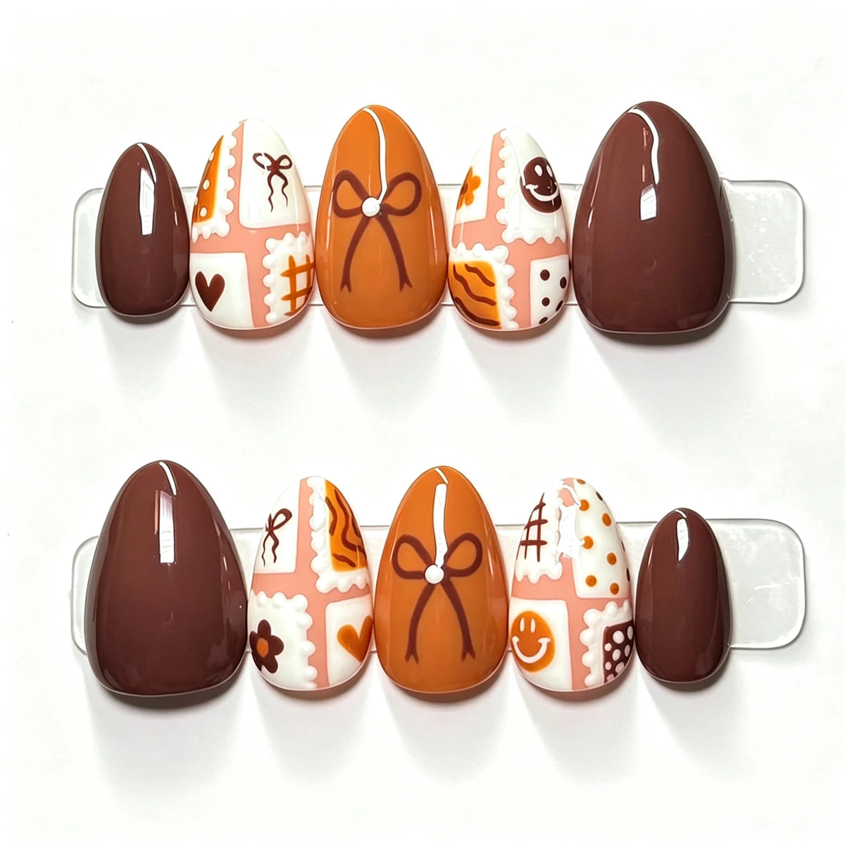 Press-On Nail Set Hand-Painted Easy Application