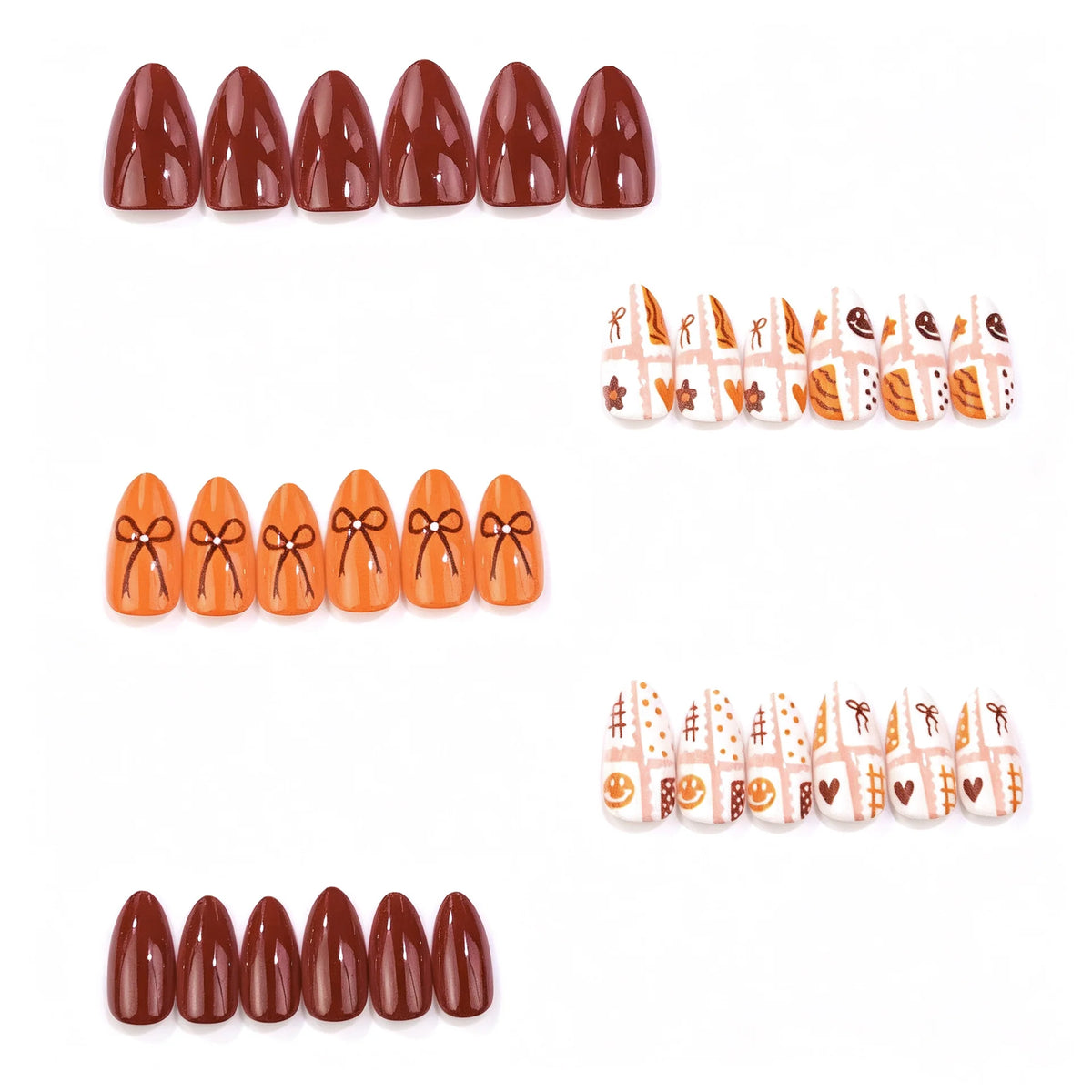 Press-On Nail Set Hand-Painted Easy Application