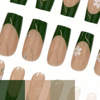 Press-On Nail Set Hand-Painted Floral 24-Piece Easy Application