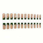 Press-On Nail Set Hand-Painted Floral 24-Piece Easy Application