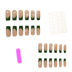 Press-On Nail Set Hand-Painted Floral 24-Piece Easy Application