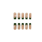 Press-On Nail Set Hand-Painted Floral 24-Piece Easy Application