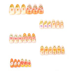 Press-On Nail Set Hand-Painted Floral Acrylic Comfortable Fit