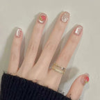 Press-On Nail Set Hand-Painted Floral Comfort-Fit