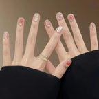 Press-On Nail Set Hand-Painted Floral Comfort-Fit