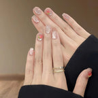 Press-On Nail Set Hand-Painted Floral Comfort-Fit