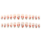 Press-On Nail Set Hand-Painted Floral Designs No Glue
