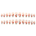 Press-On Nail Set Hand-Painted Floral Designs No Glue