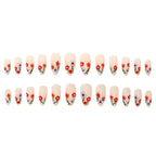 Press-On Nail Set Hand-Painted Floral Designs No Glue