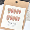 Press-On Nail Set Hand-Painted Floral Durable & Comfortable Fit