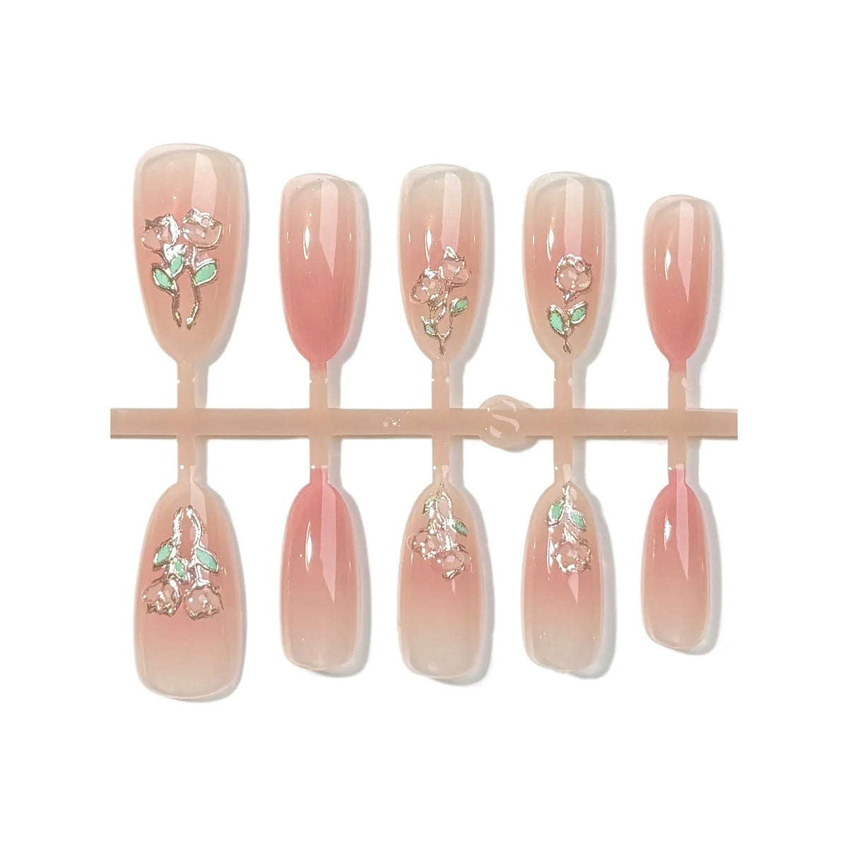 Press-On Nail Set Hand-Painted Floral Durable & Comfortable Fit
