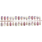 Press-On Nail Set Hand-Painted Floral Easy Application & Reusable