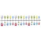 Press-On Nail Set Hand-Painted Floral & Gem Art