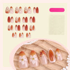 Press-On Nail Set Hand-Painted Floral Multiple Sizes