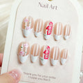 Press-On Nail Set Hand-Painted Floral Peel-And-Press