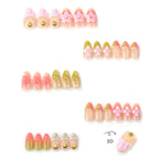 Press-On Nail Set Hand-Painted Floral Peel-And-Stick