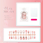 Press-On Nail Set Hand-Painted Floral Peel And Stick