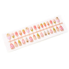 Press-On Nail Set Hand-Painted Floral Peel-And-Stick