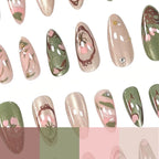 Press-On Nail Set Hand-Painted Floral Peel & Stick