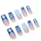 Press-On Nail Set Hand-Painted Floral Peel & Stick