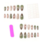 Press-On Nail Set Hand-Painted Floral Peel & Stick